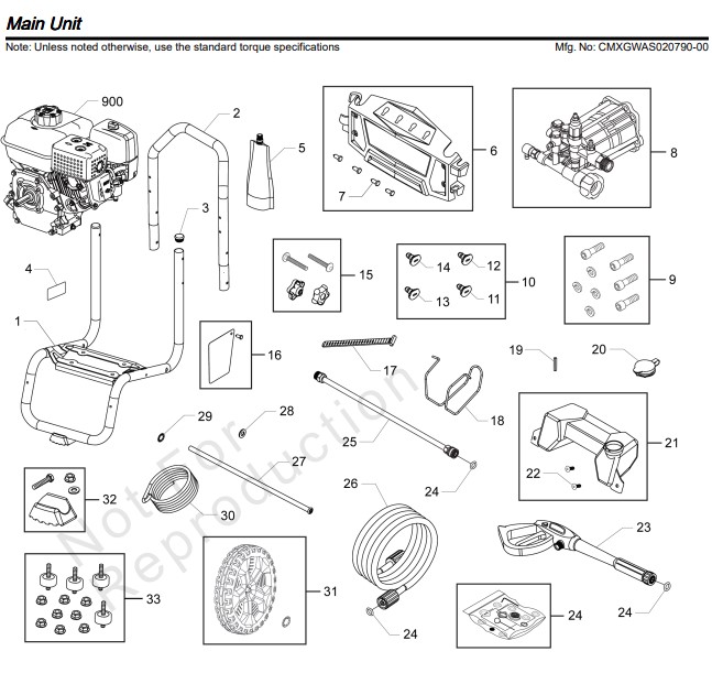 Craftsman Pressure Washer CMXGWAS020790-00 Parts